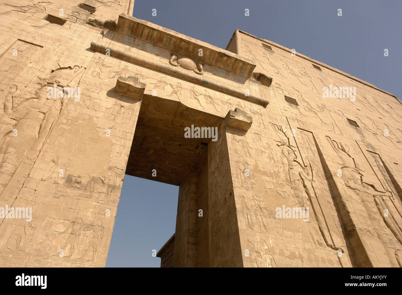Horus temple the best preserved temple plant in Egypt. Pylon in the