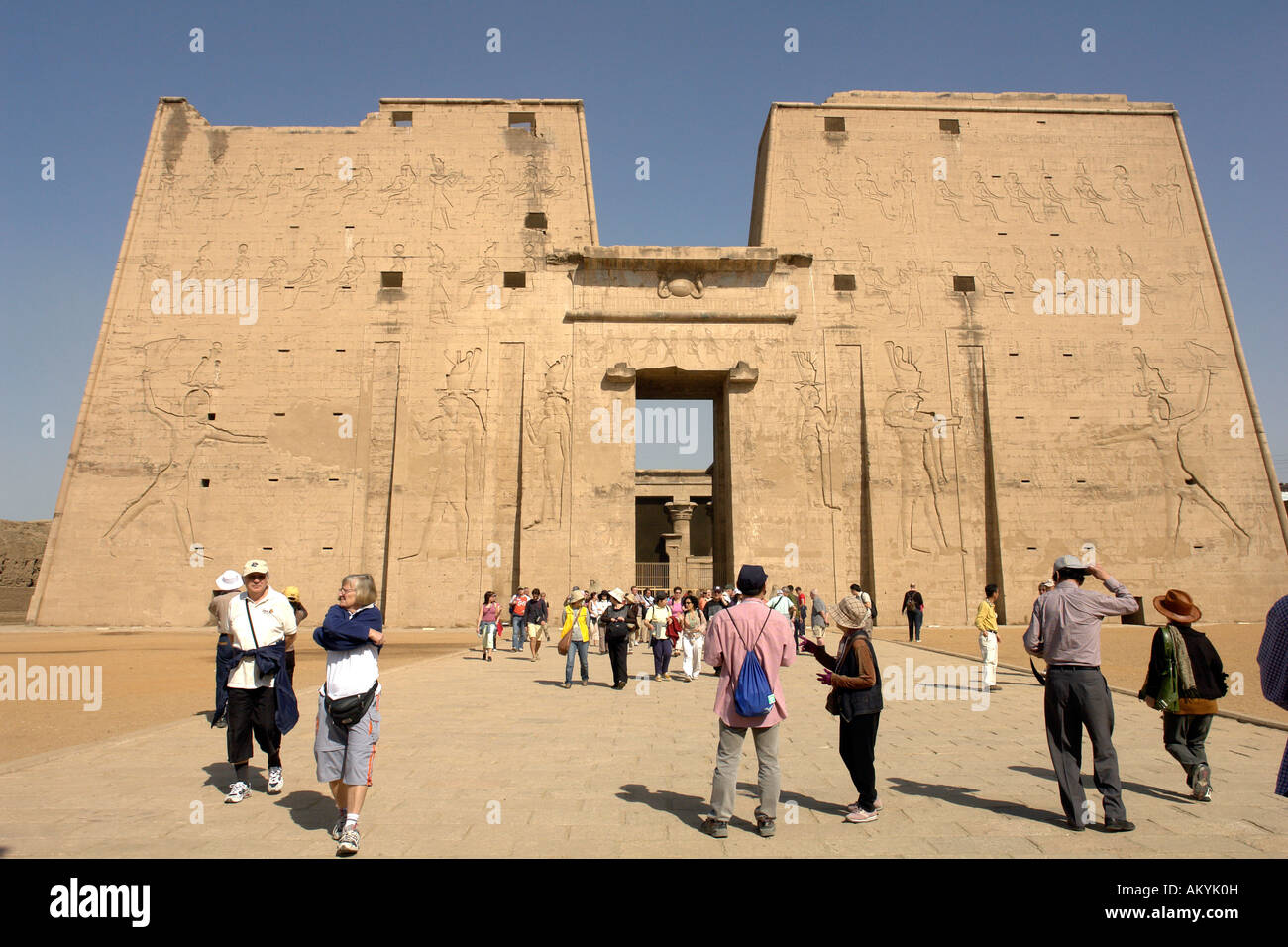 Horus temple the best preserved temple plant in Egypt. Pylon in the