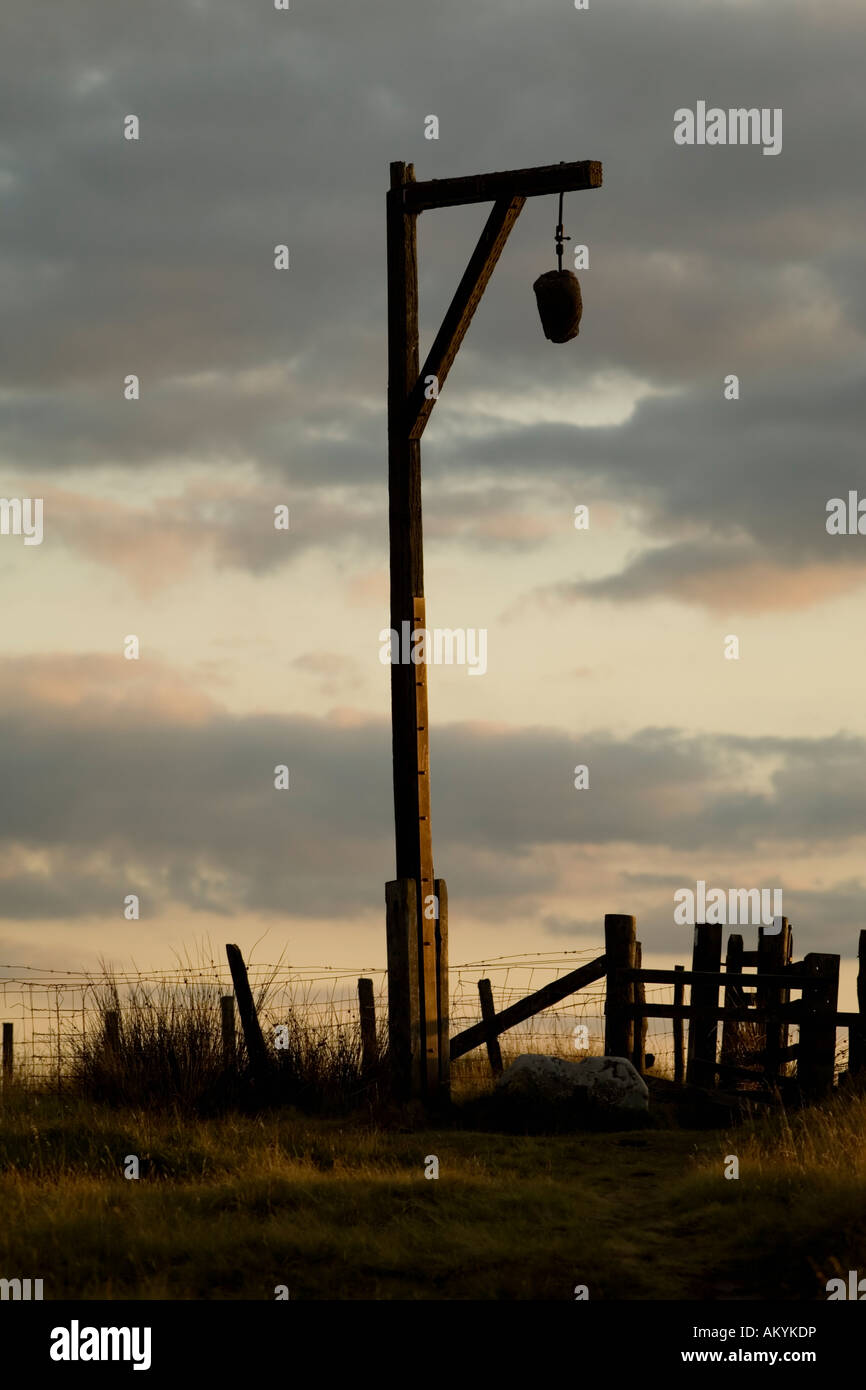 Winter's Gibbet Gallows Hill Near Elsdon, Northumberland, England Stock Photo Alamy