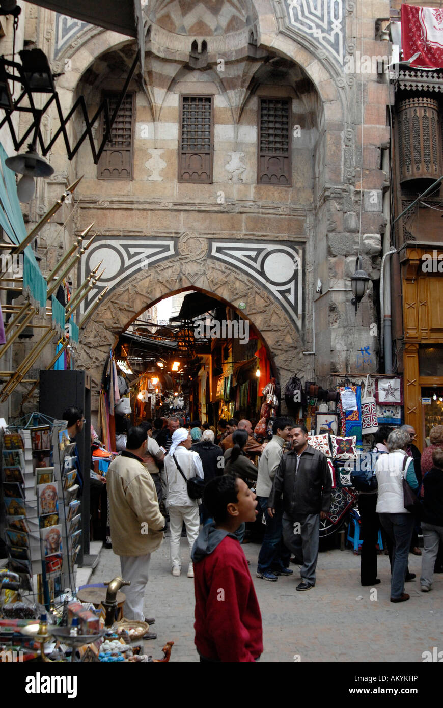 Cairo - Khan al Khalili - old muslim quarter with business and bazaars, Cairo, Egypt Stock Photo