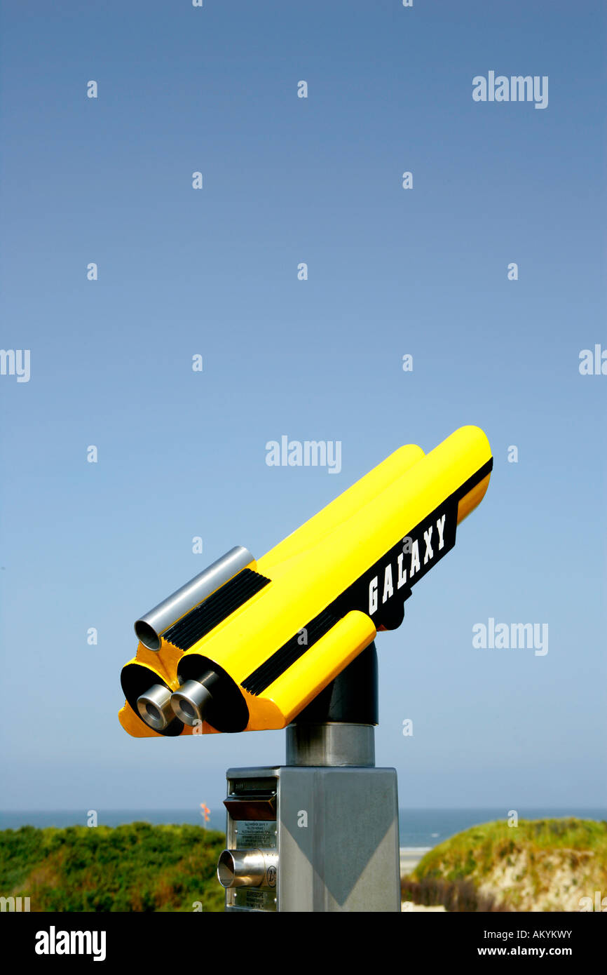Yellow telescope Stock Photo