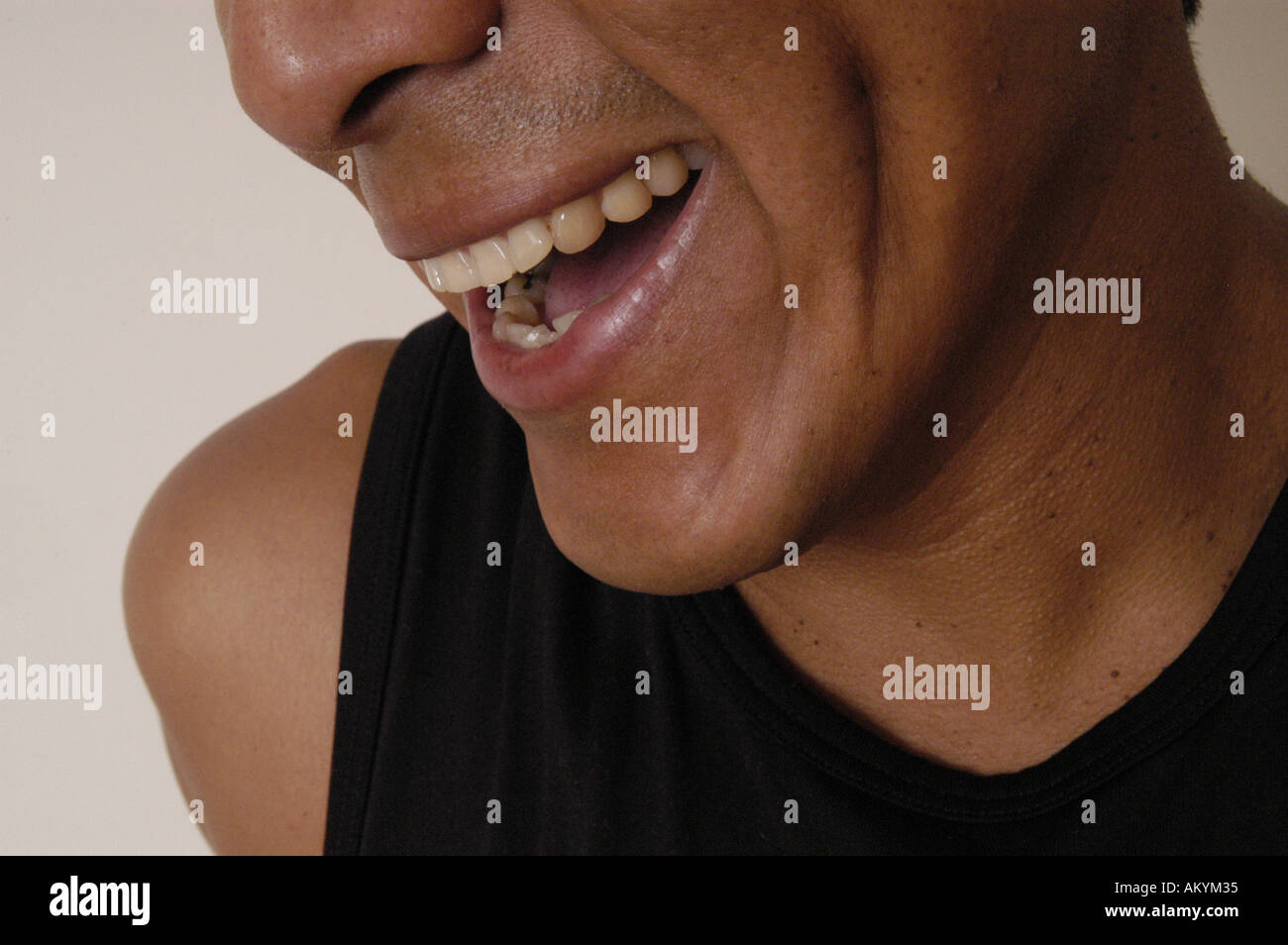 man asian hispanic smile african american laugh joy happy enjoy cheerful glee glad pleased  Stock Photo