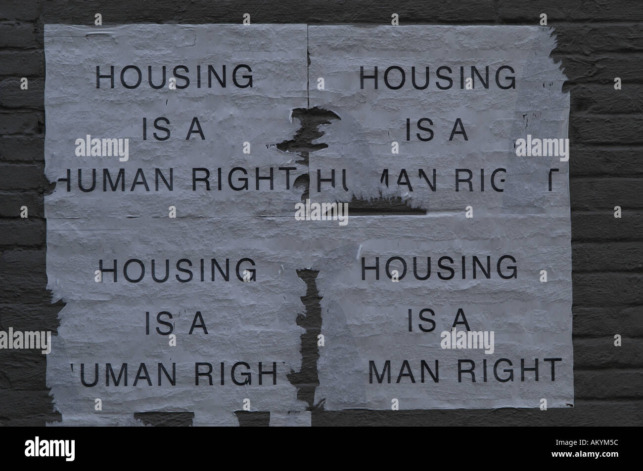 housing it s a human right poster on a wall United States of America New york Stock Photo Alamy
