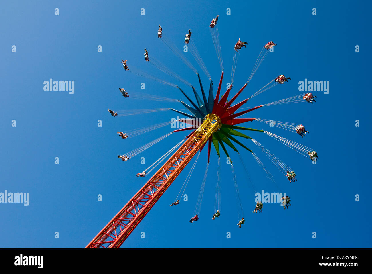 Chairoplane STAR FLYER on the Munich Oktoberfest Bavaria Germany . Stock Photo