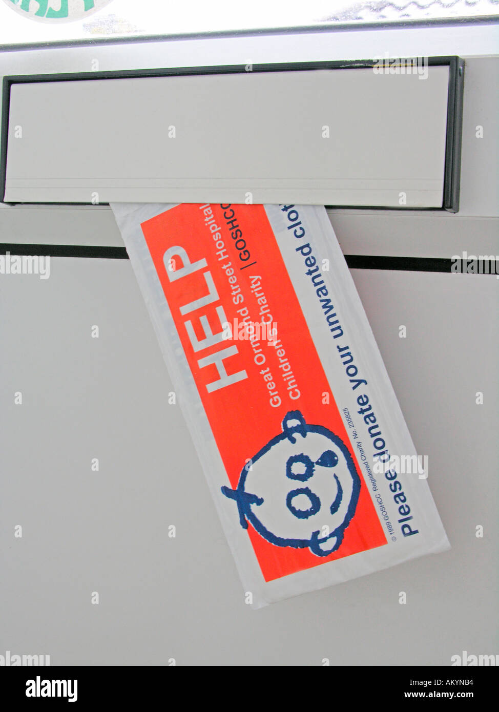 Great Ormond Street Hospital Children s Charity bag put through letterbox for donated items