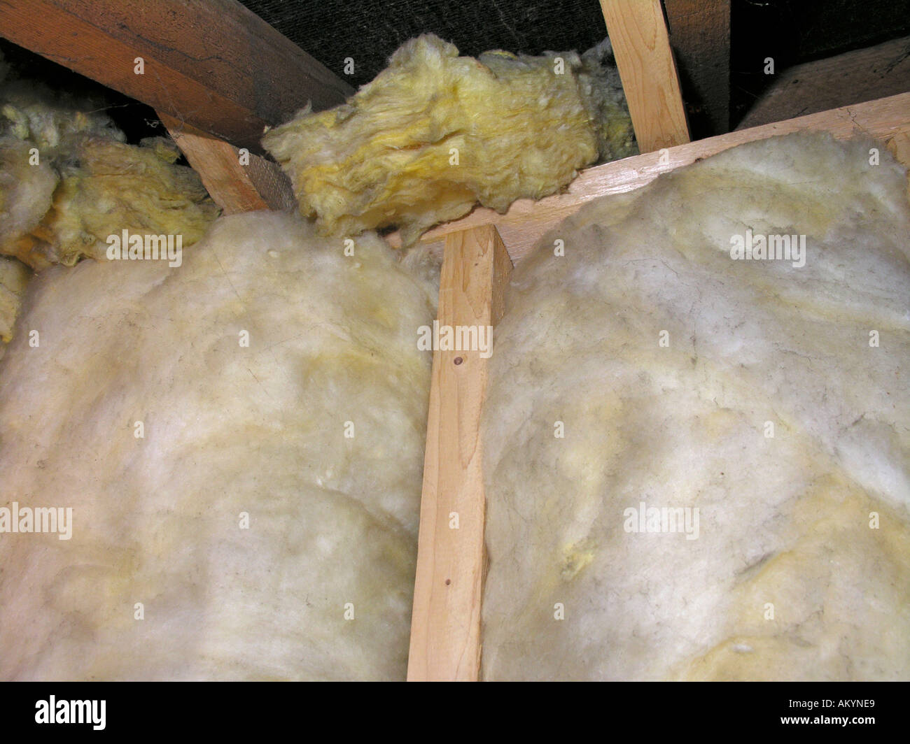 Image showcasing energy efficient loft space fully insulated Stock Photo - Alamy