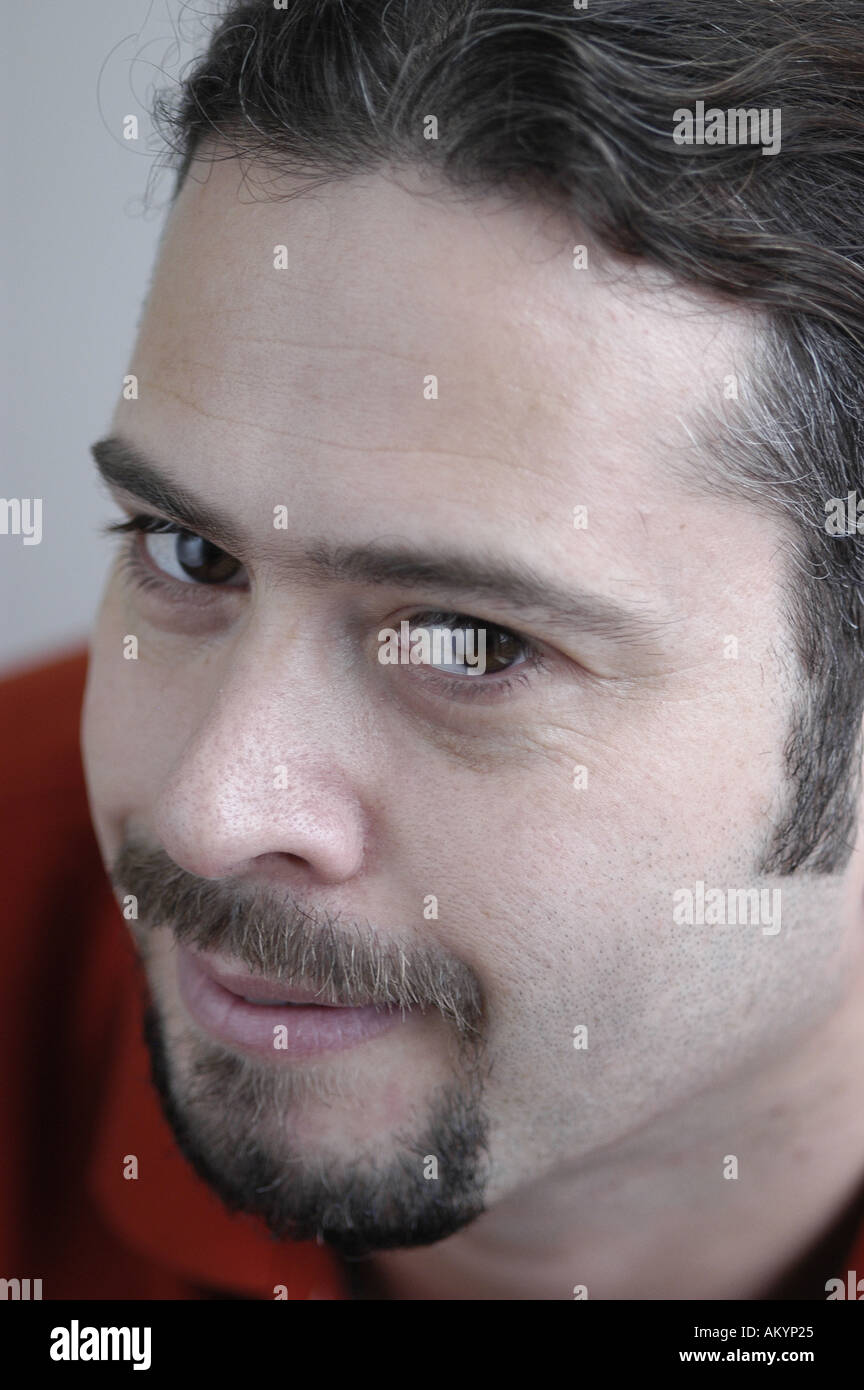 A portrait of a friendly bearded man. Stock Photo