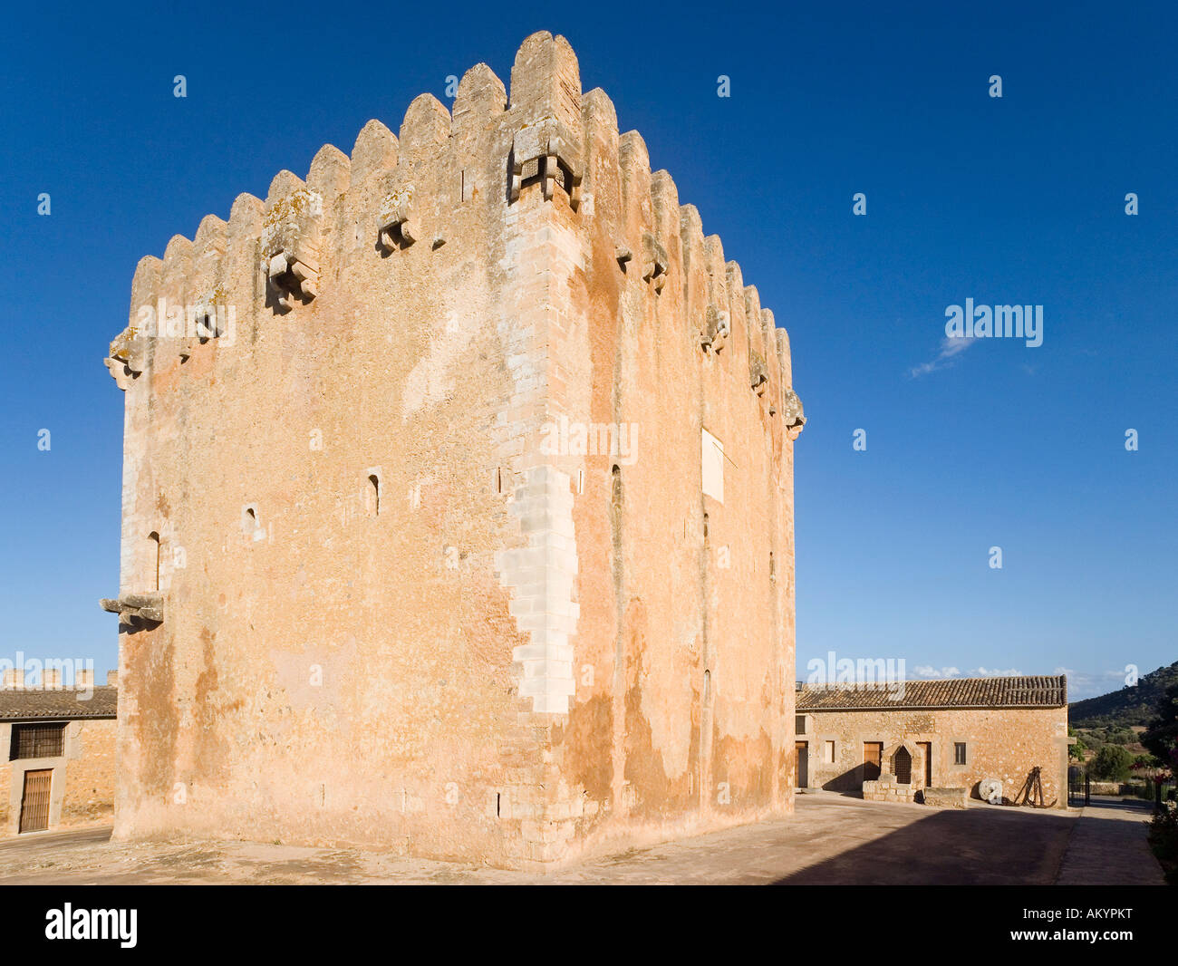 The old watchtower Torre de Canyamel, near Arta, Mallorca, Balearics, Spain Stock Photo