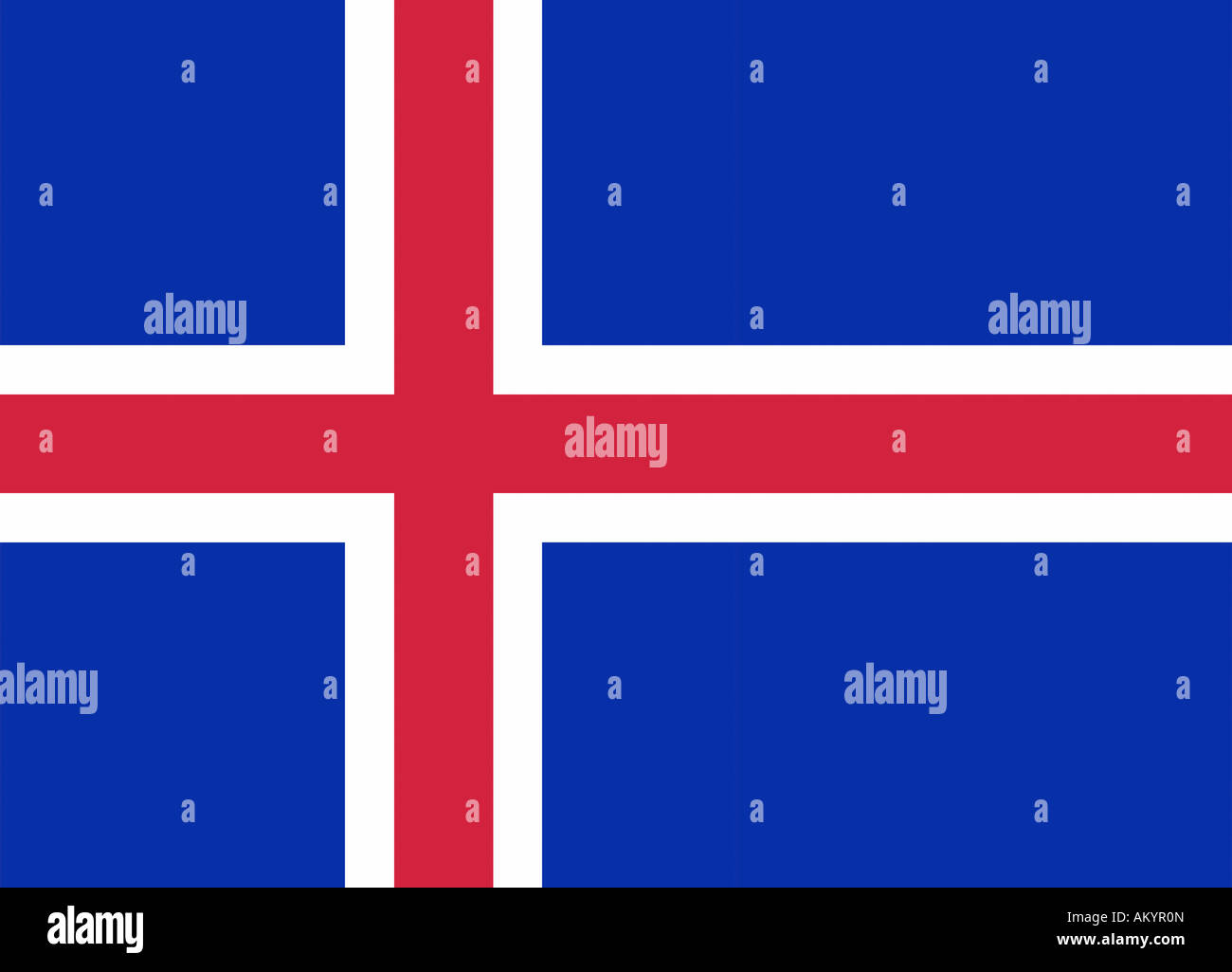The flag of Iceland - graphic Stock Photo