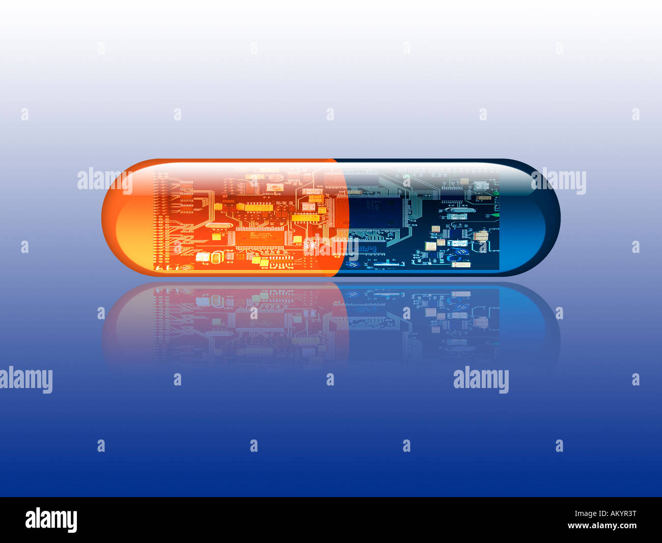 Microchip Pill Medicine capsule with chip Stock Photo - Alamy