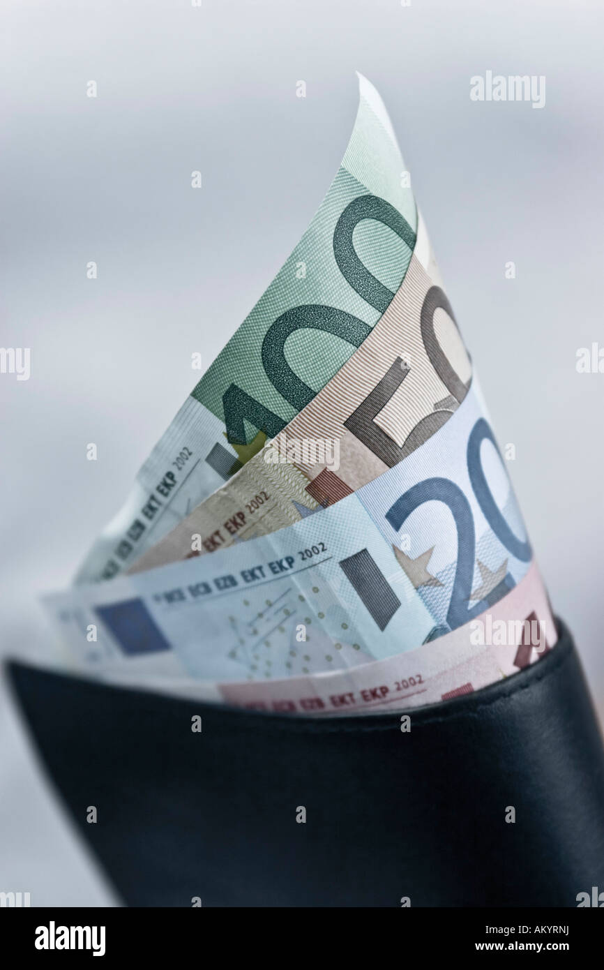 Purse with banknotes Stock Photo