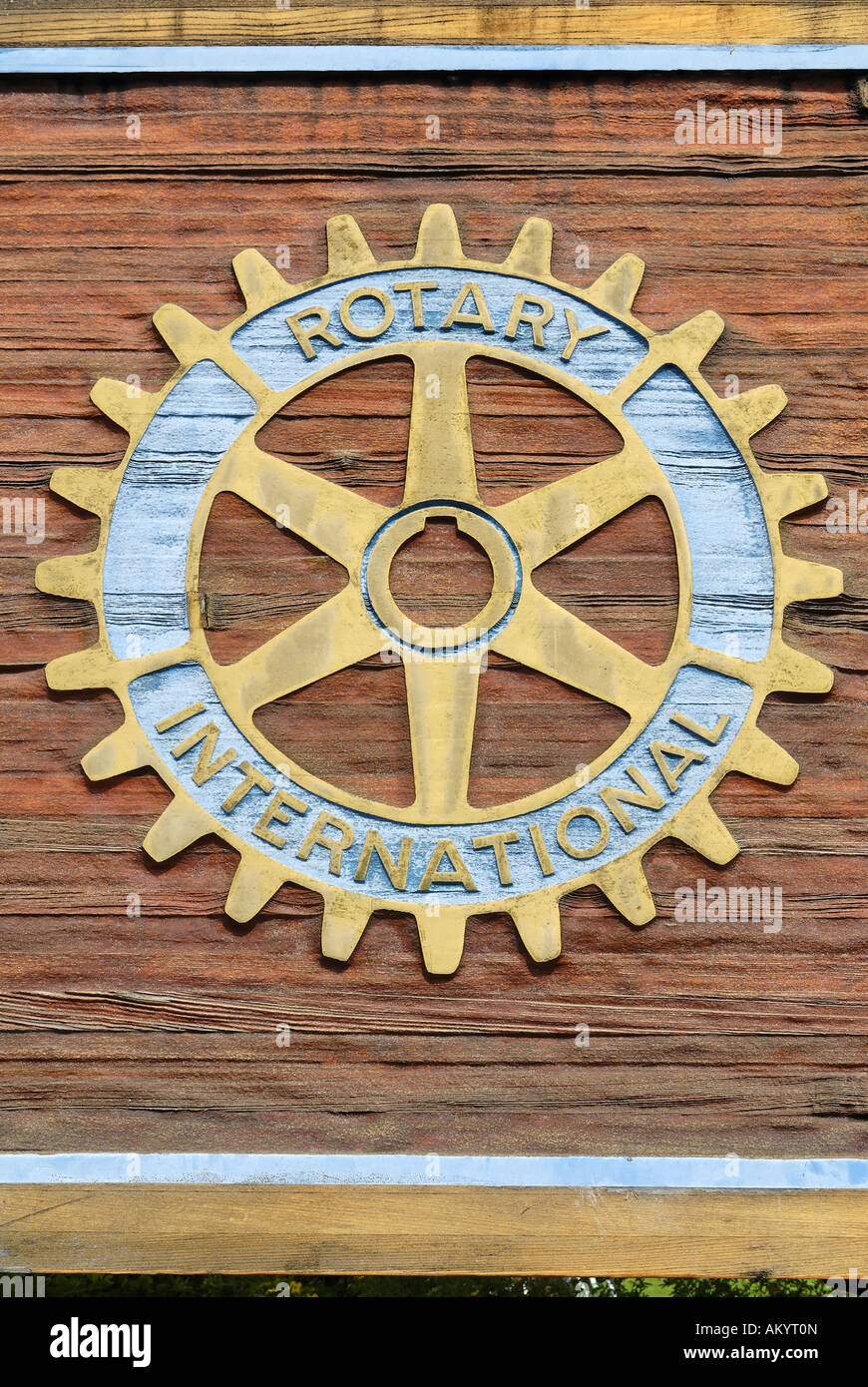 Symbol of the Rotary Club Stock Photo