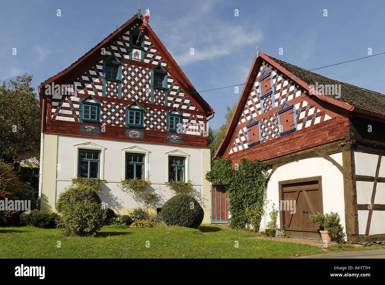 Traditional farmhouse at Doubrava, Egerland, west Bohemia, Czech