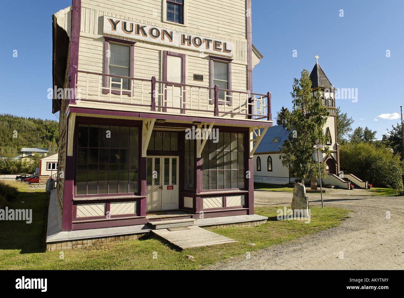Historic hotel at Dawson City, Yukon, Canada Stock Photo Alamy