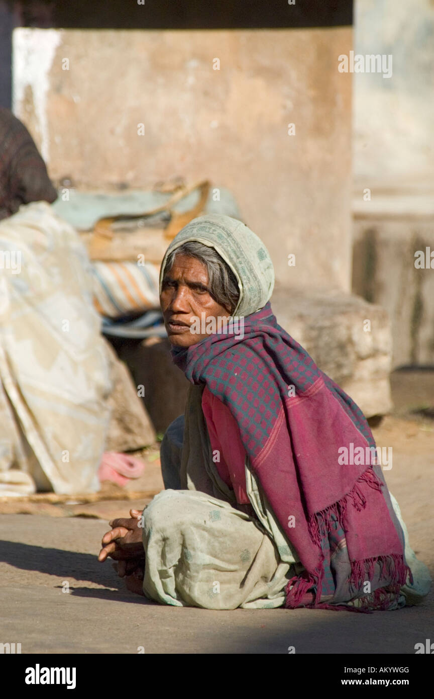 A Rajasthani woman at the market in Pushkar, Rajasthan, India. - Stock Image