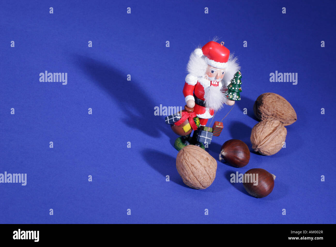 Santa Claus between nuts Stock Photo