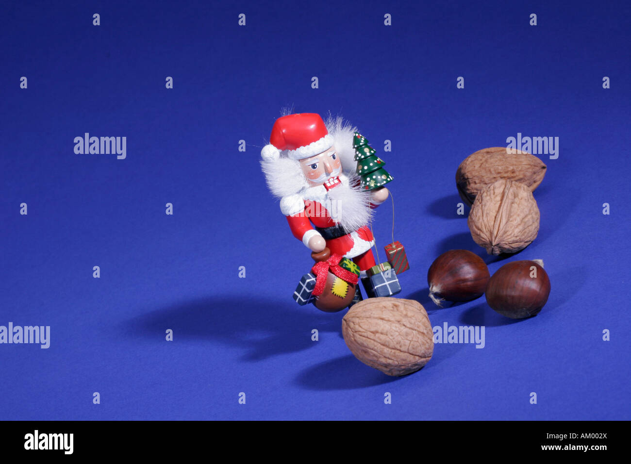 Santa Claus between nuts Stock Photo
