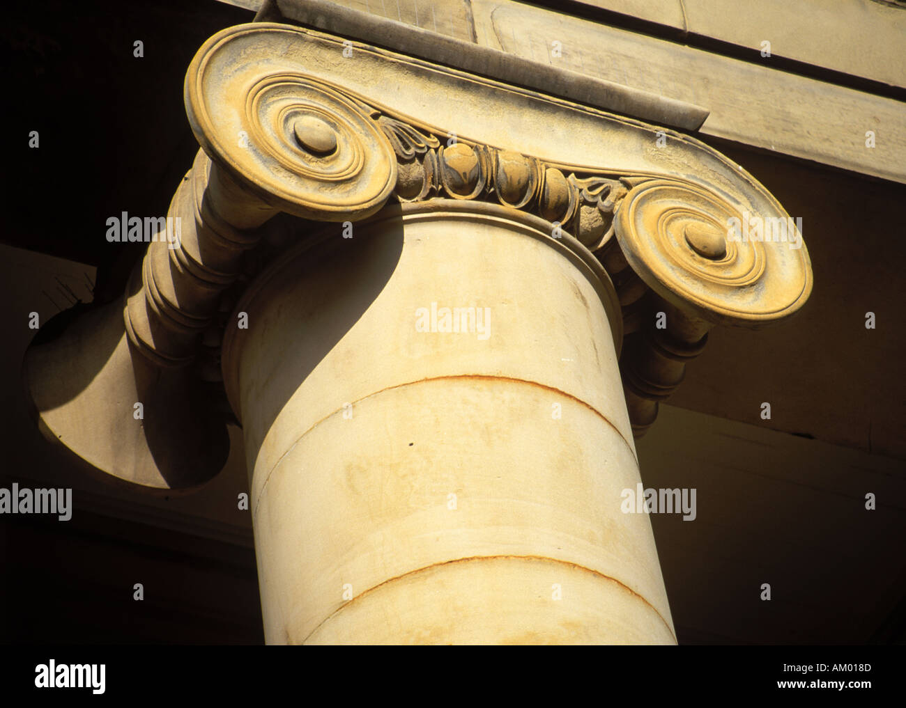 Ionic Capitals to the portico of the Central Methodist Church St Saviourgate York Stock Photo