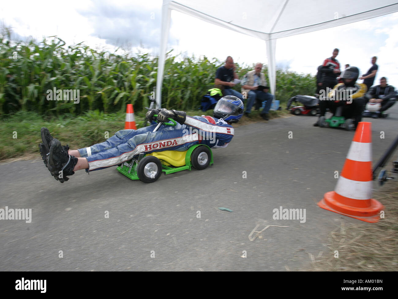 Big Bobby Cars Race to the european Championship in Volkesfeld, Rhineland-Palatinate, Germany Stock Photo