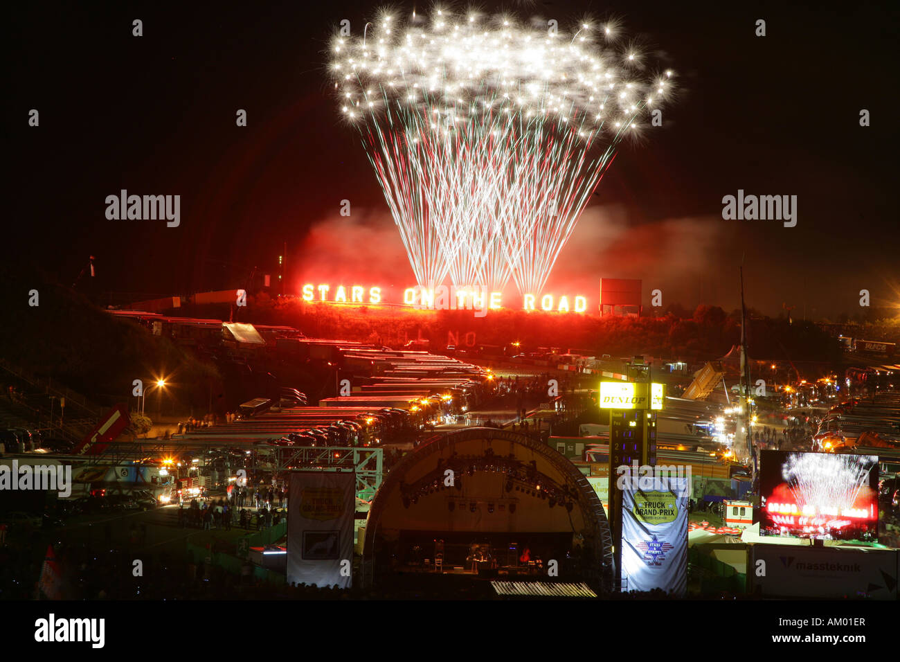 Fireworks at the Nuerburgring, Rhineland-Palatinate, Germany, Stock Photo