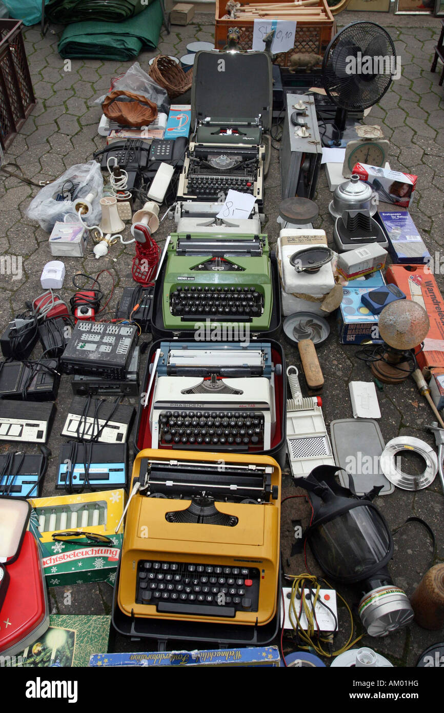 Typewriters on a flea market Stock Photo