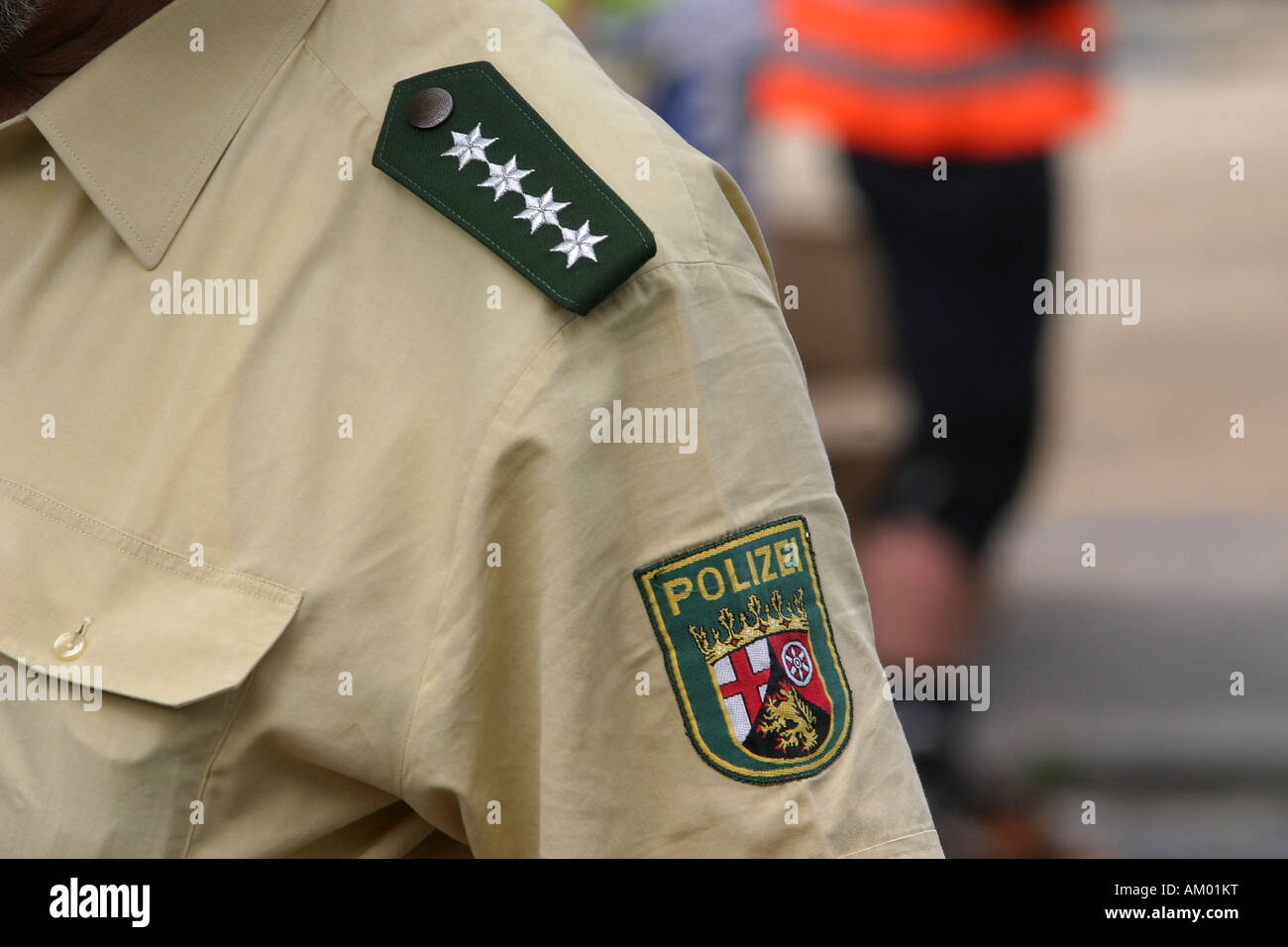Policeman with his badge of rank Stock Photo