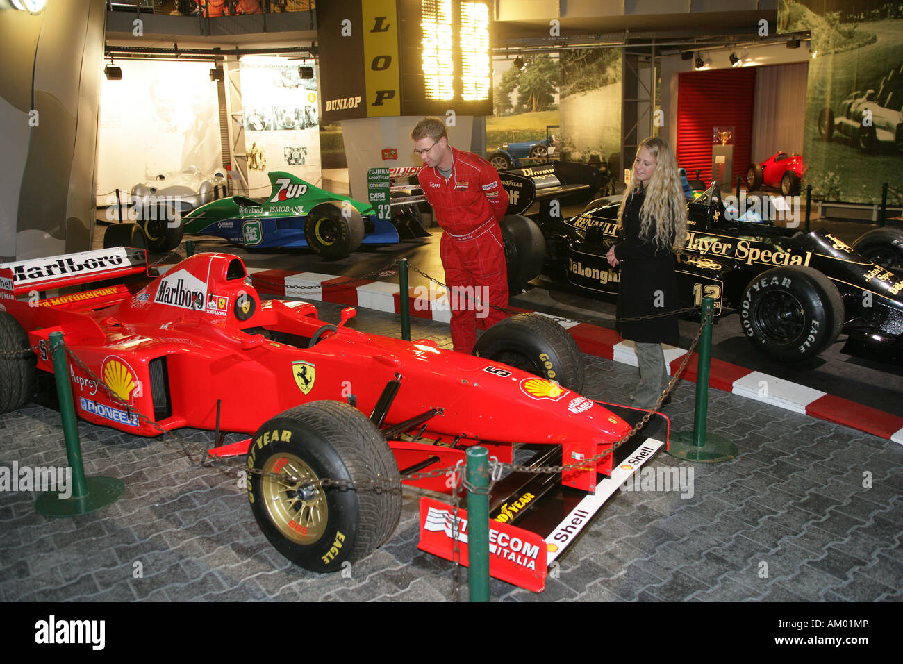 Racing car of Michael Schumacher: Ferrari from 1997 at the Erlebniswelt Musuem on the Nuerburgring Rhineland-Palatinate germany Stock Photo
