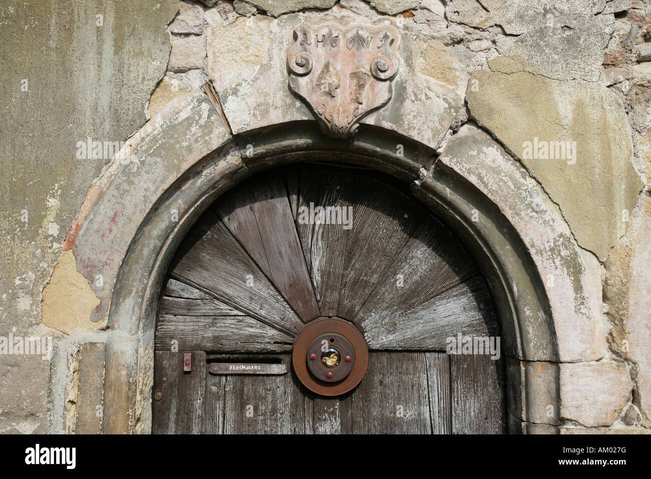 Wooden door in Elsass, France, Europe Stock Photo