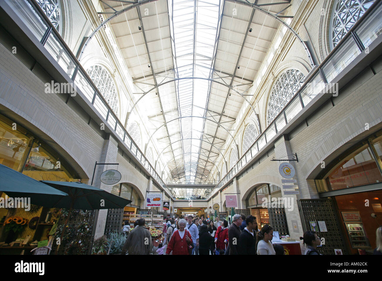 Market hall in the former Ferry Terminal of San Francisco California USA Stock Photo