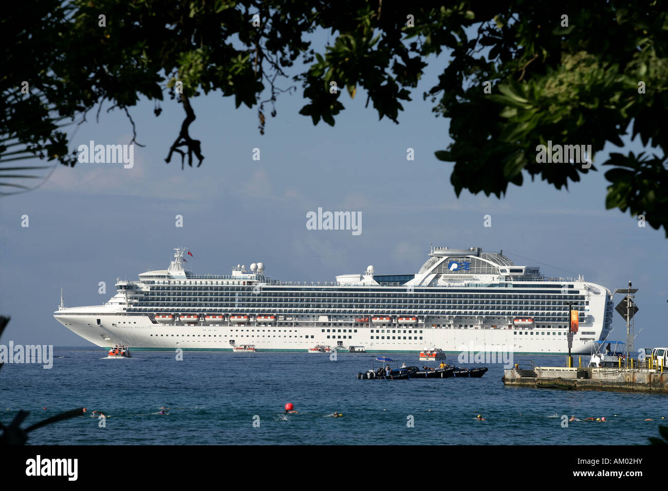 Cruise line at the coast of Big Island, Hawaii, USA Stock Photo