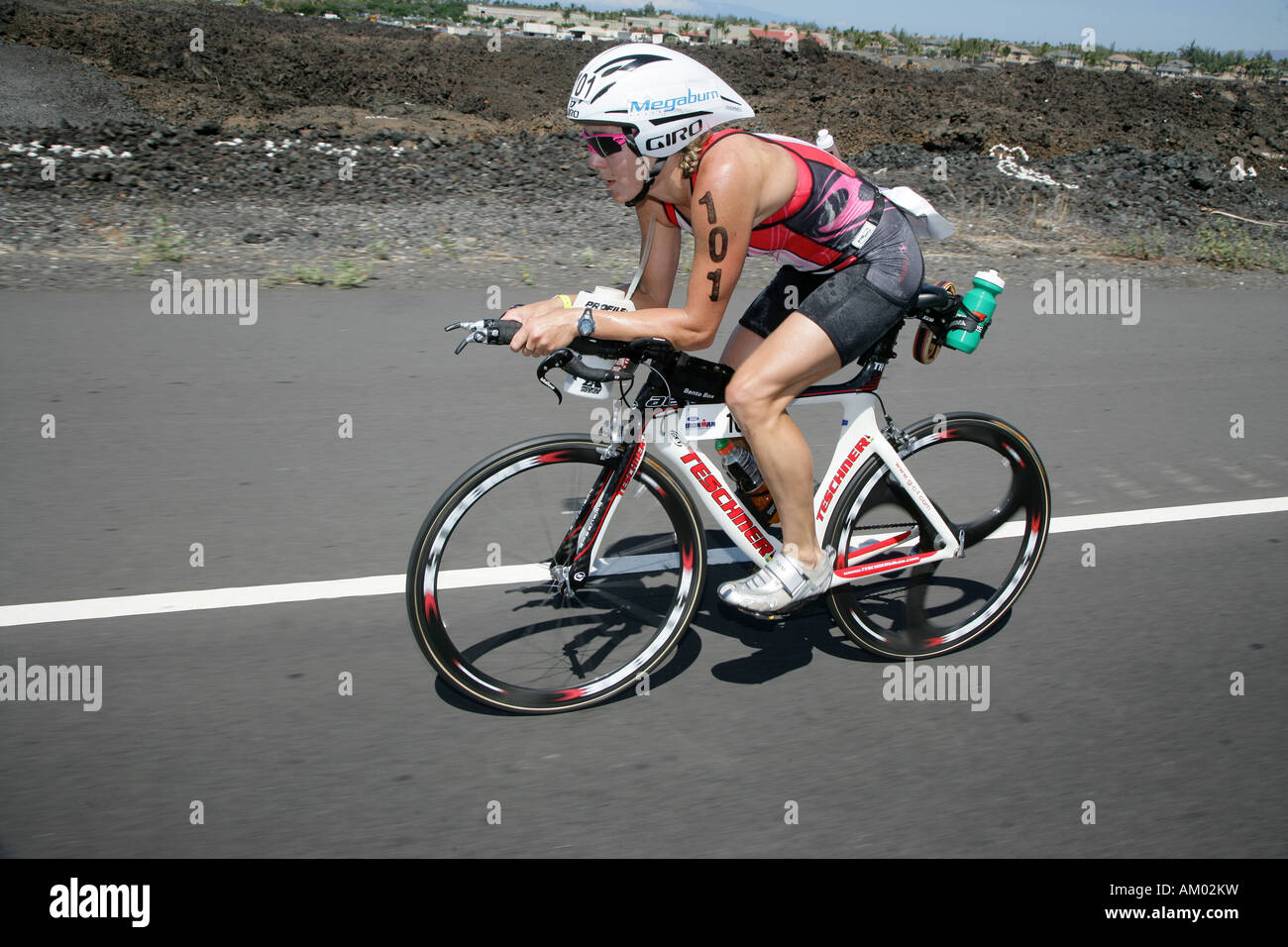Triathlet Rebekah Keat during the Ironman World Championship in Kailua-Kona Hawaii USA Stock Photo