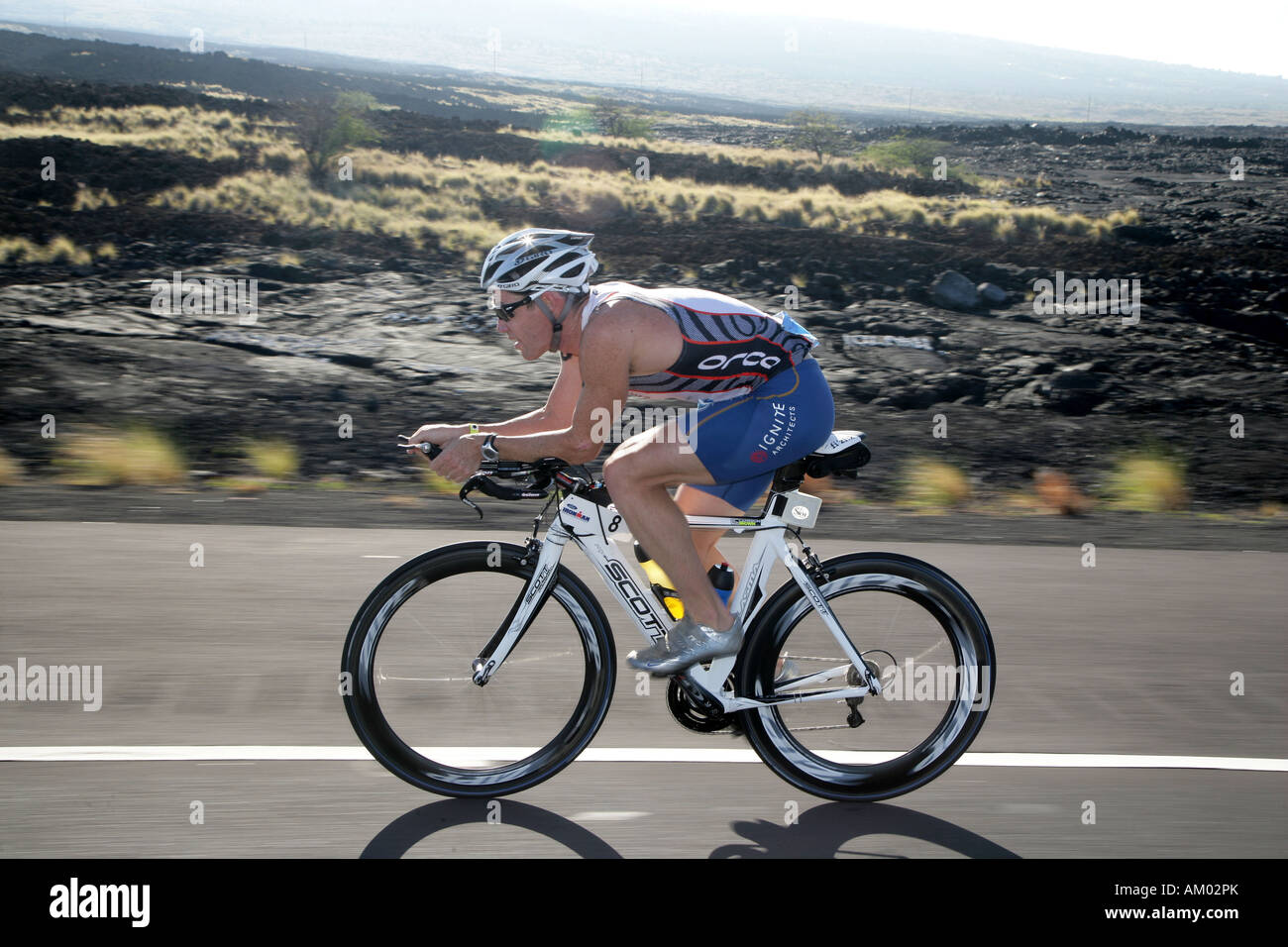 Triathlet Cameron Brown (NZL) during the Ironman World Championship in Kailua-Kona Hawaii USA Stock Photo