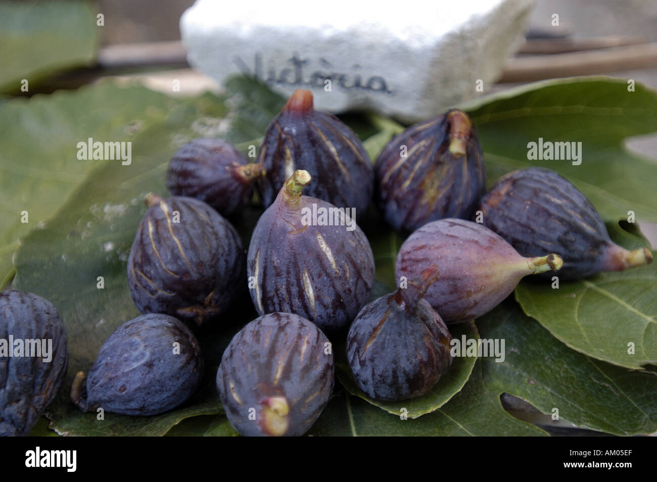 Various types of Figs on display at an outdoor stand Stock Photo Alamy