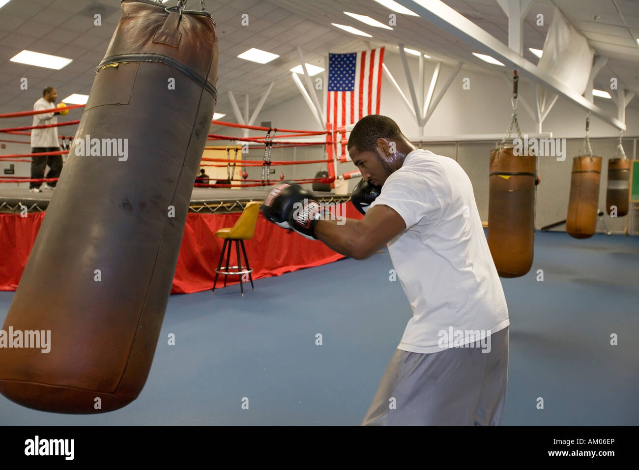Boxers train for the Olympics at the US Olympic Education Center Stock