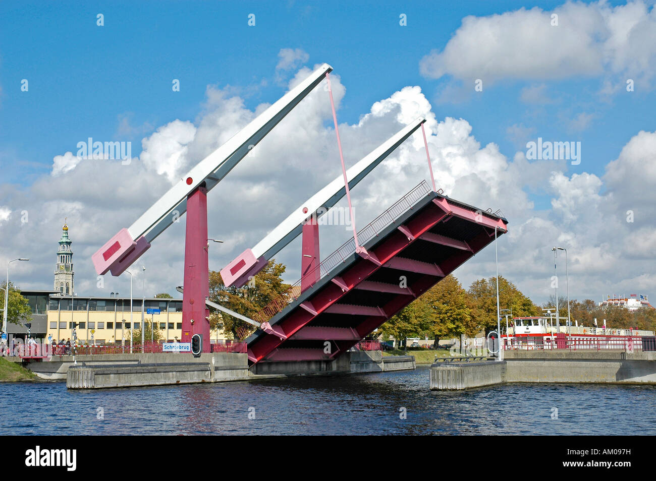 Schroebrug, movable bridge, Middelburg Zeeland Holland the Netherlands Stock Photo