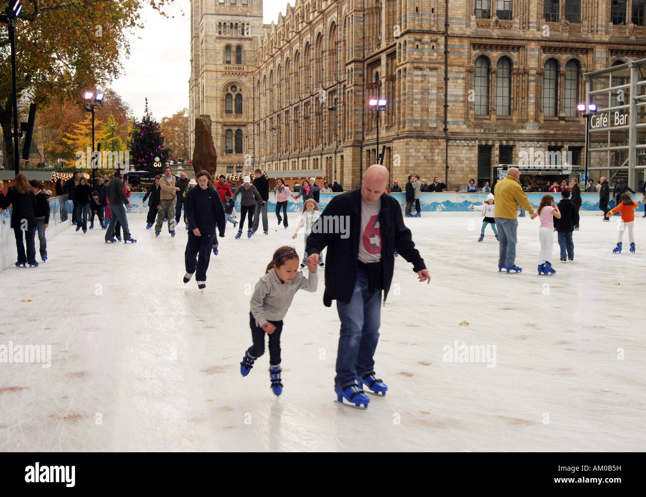 Ice skating, Natural History Museum, London England Stock Photo Alamy