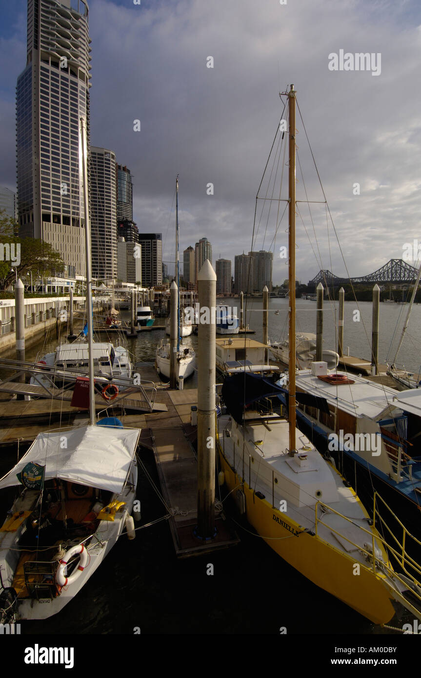 Waterfront along Brisbane River. Brisbane. Queensland. AUSTRALIA Stock Photo