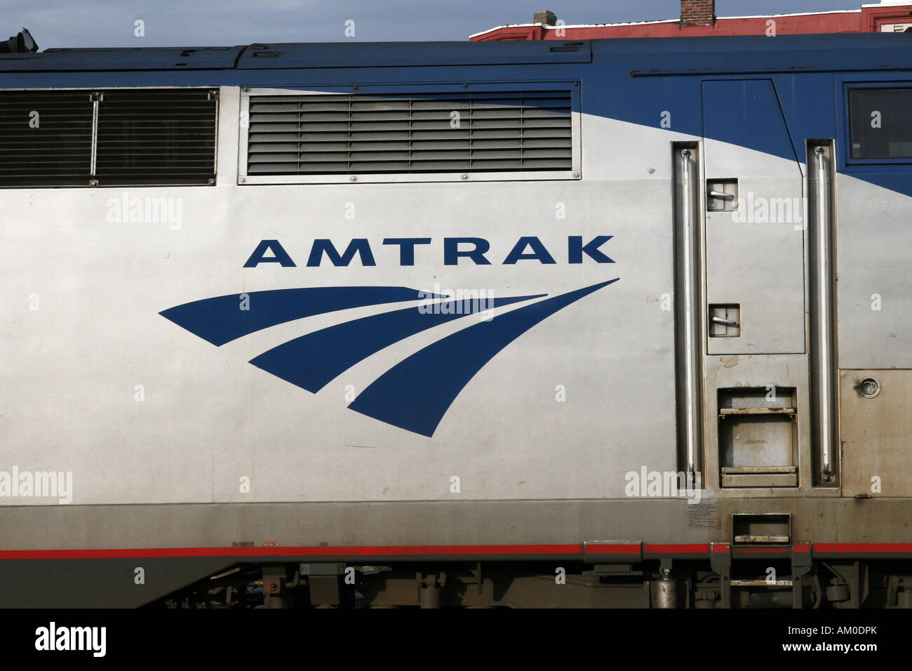 Amtrak Logo on side of General Electric Genesis Diesel Loco Stock Photo ...