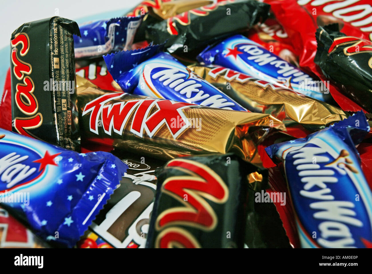 mars twix chocolate sweets junk food milkyway sweet unhealthy Stock