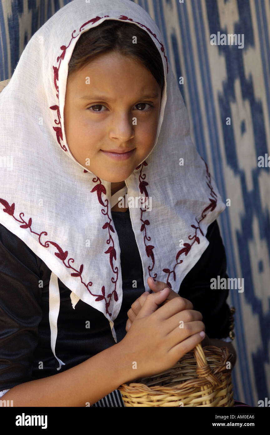 Girl in traditional Clothes from Mallorca Pagesa Majorca Spain Europe ...