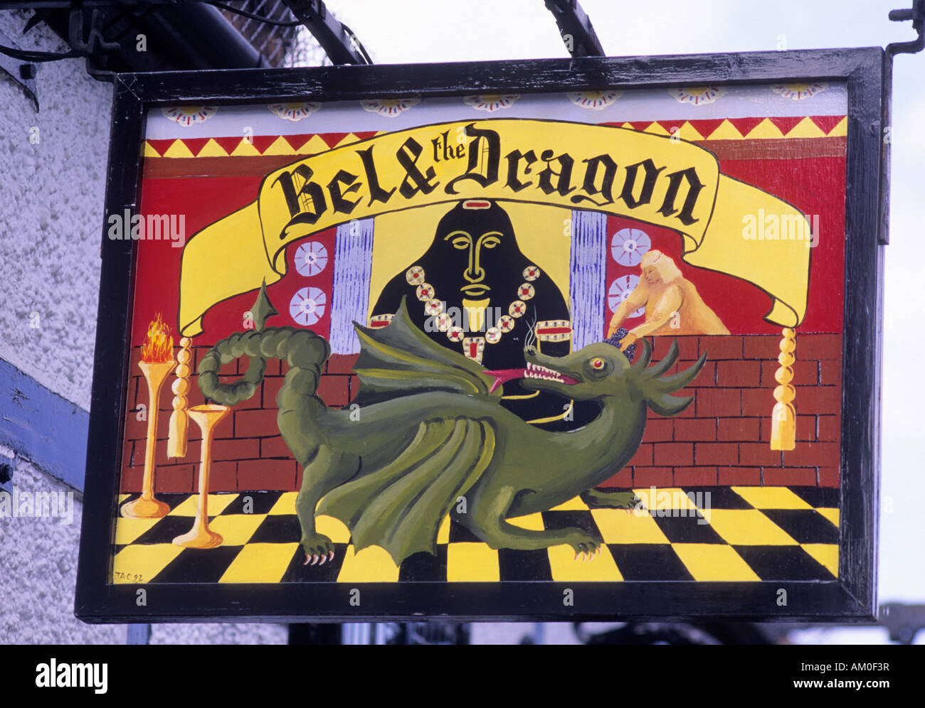 Bel and the Dragon Pub sign Cookham Berkshire Stock Photo Alamy