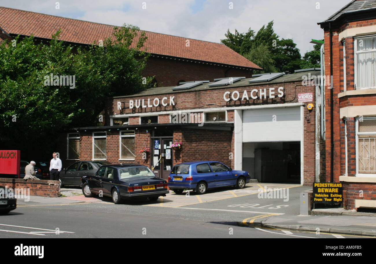 R Bullock Coaches, Cheadle Village, Stockport, Cheshire Stock Photo