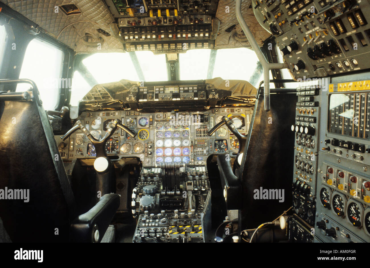 Concorde Concord cockpit Duxford Cambs Stock Photo