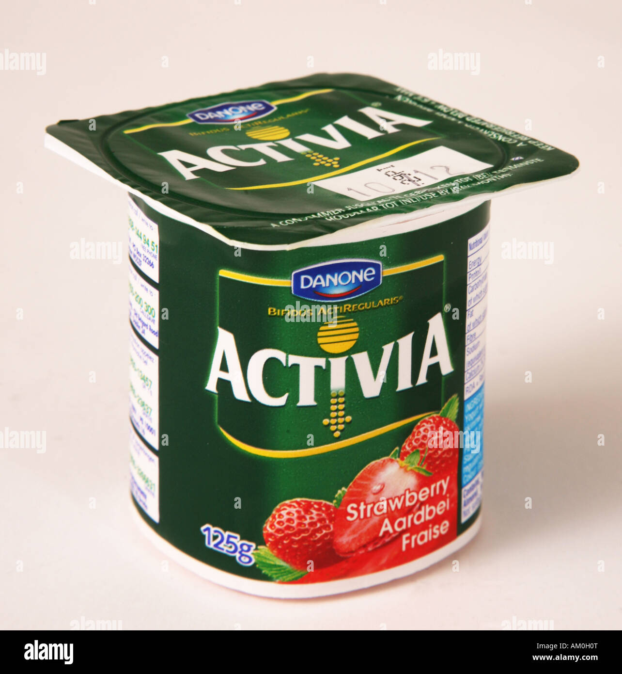 bacteria friendly activia danone bifidus yogurt stomach Stock Photo