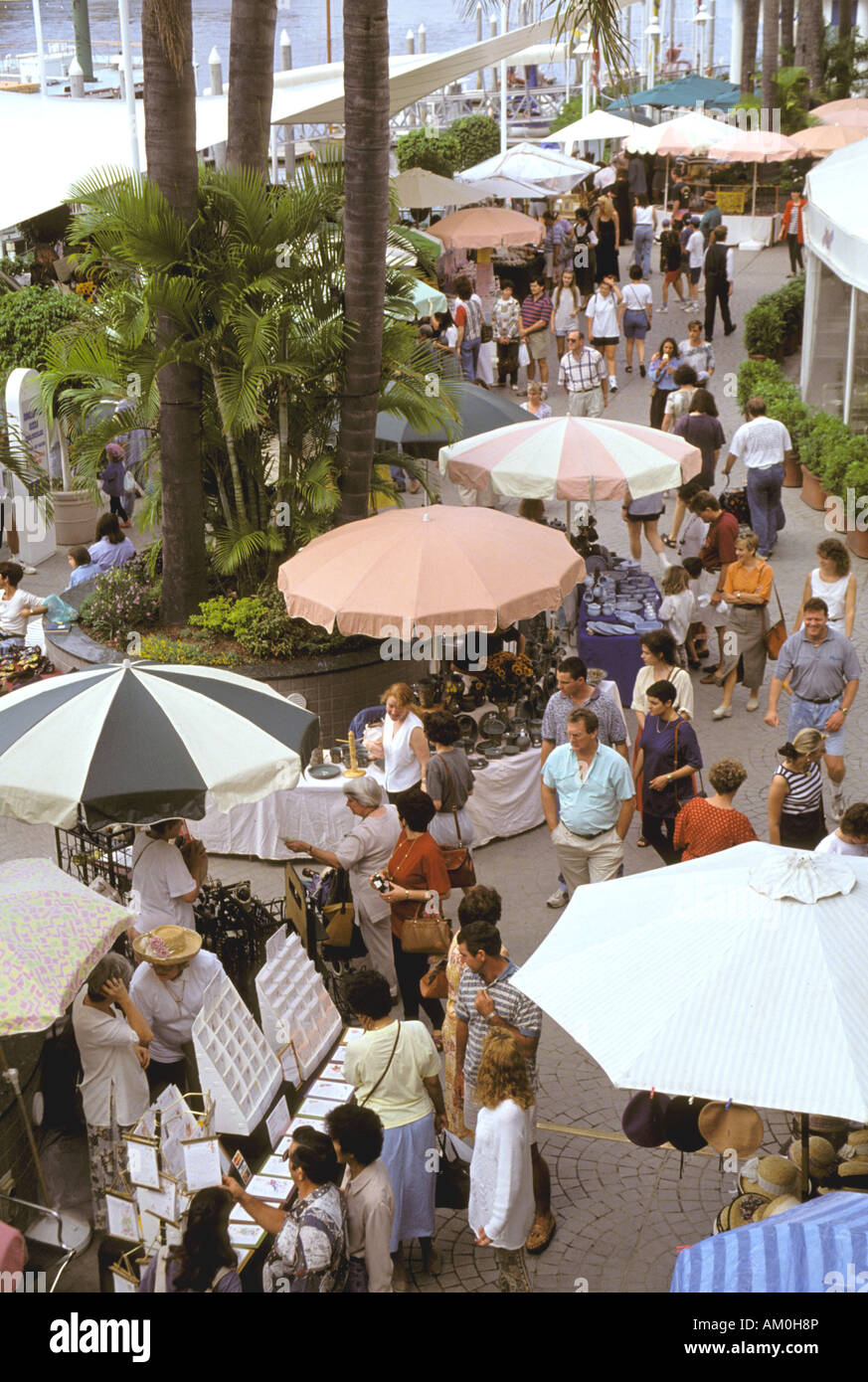 Australia, Queensland, Brisbane. Eagle Street Wharf, Sunday Market Stock Photo