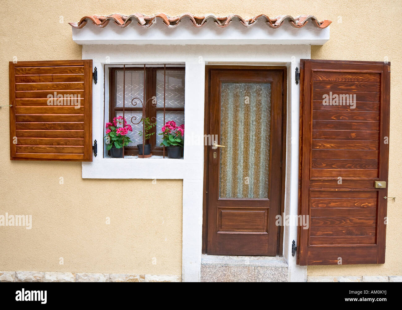 Entry door, Cres, island Cres, Primorje - Gorski kotar, Croatia Stock Photo