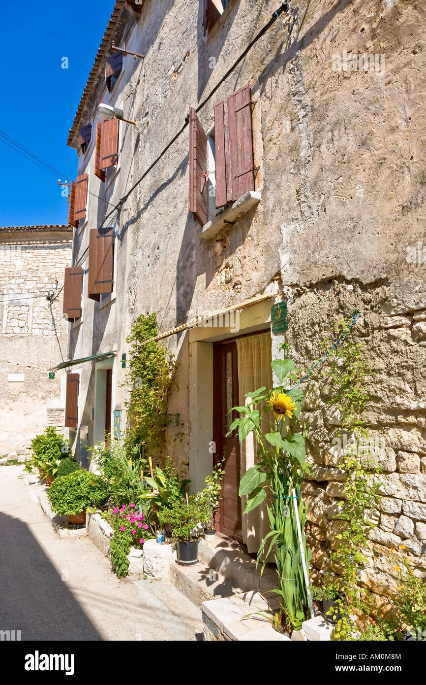 House facades in Bale Valle, Istria, Croatia Stock Photo Alamy
