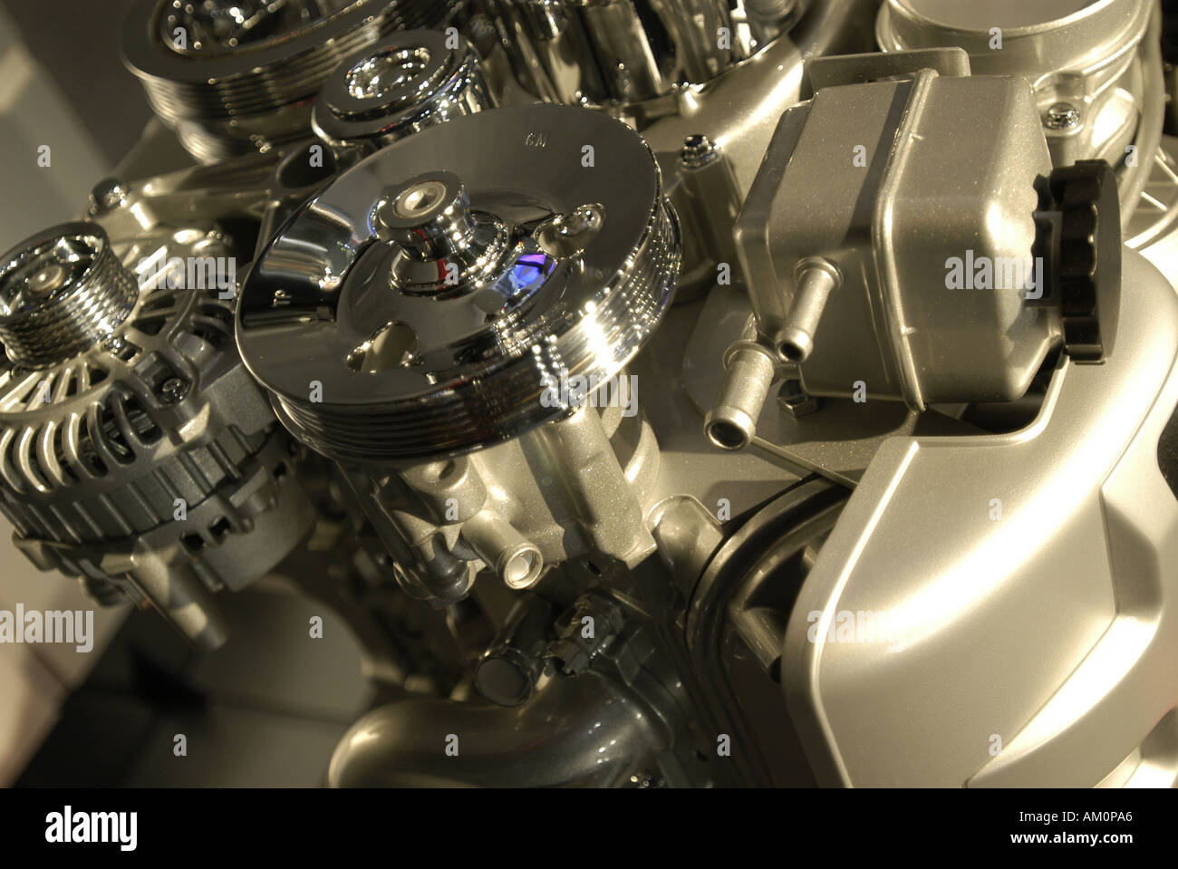 Engine motor carburettor car engine mechanics engineering Stock Photo