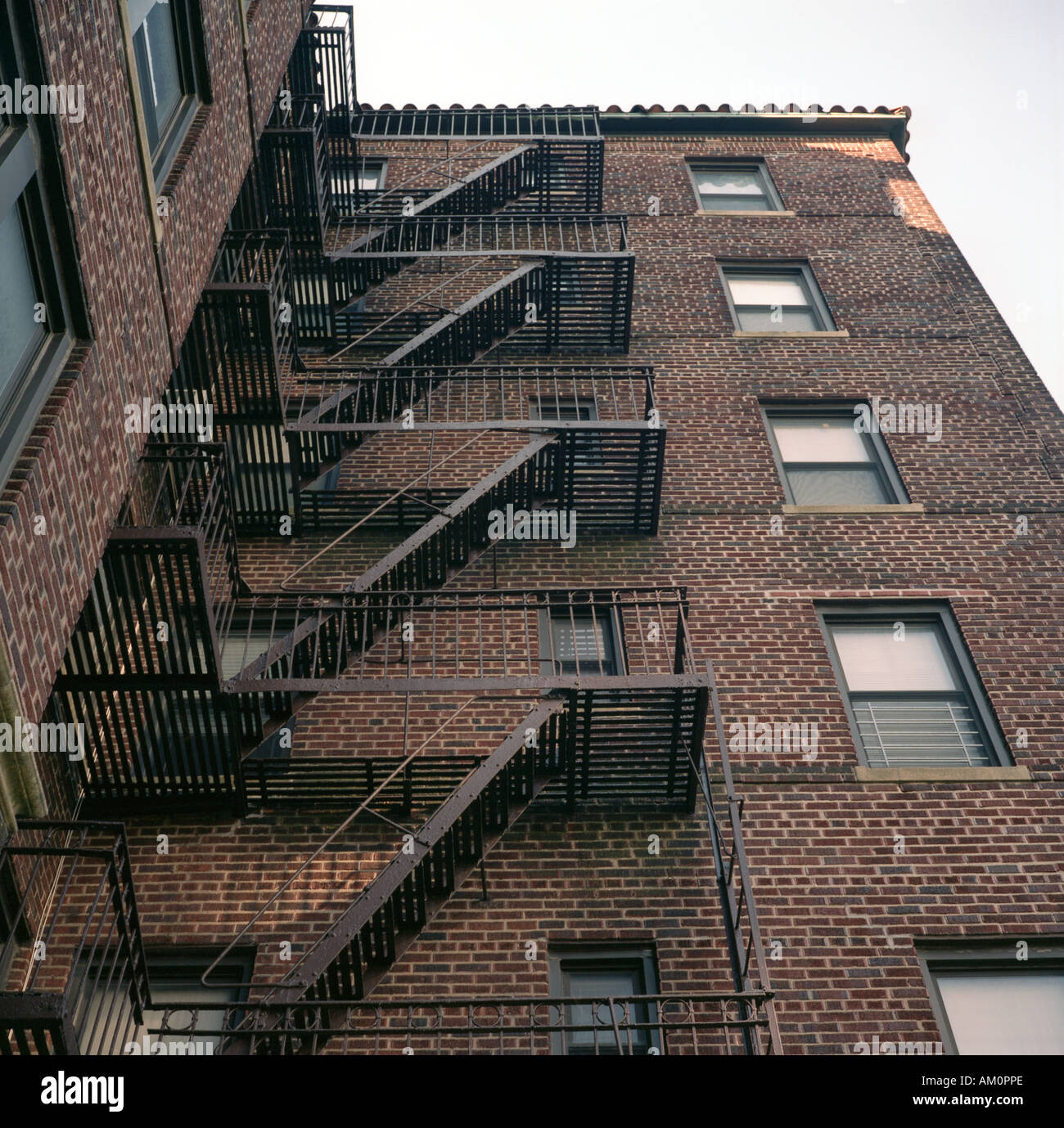 old brownstone building in the Queens area of New York City, Usa Stock