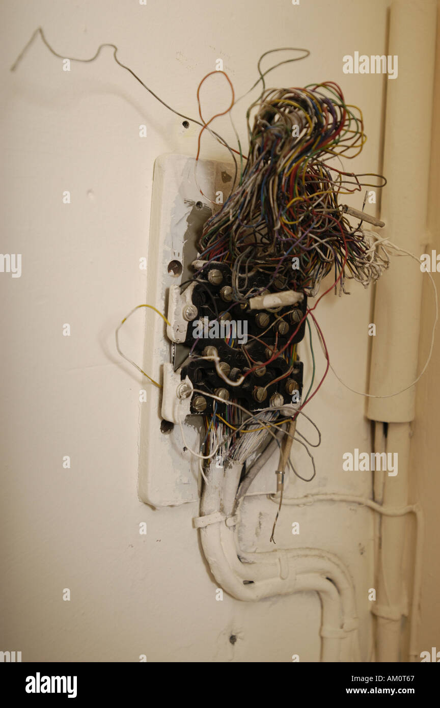 Exposed electrical wires Stock Photo Alamy